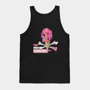 Make Me Melt Dripping Ice Cream Skull Tank Top